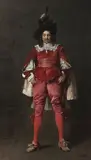 Václav Brožík, Standing aristocrat in the red robe, oil on canvas