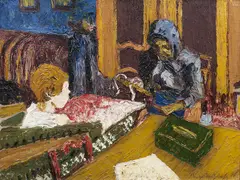 Bohumil Kubišta, Woman with a pram, 1908, oil on canvas
