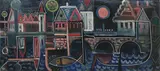 Richard Fremund, South Bohemian village square, 1958, oil on canvas