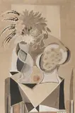 Still life with a flower and a grape by Emil Filla, 1938, Gouache and watercolour on canvas, sold May 2015