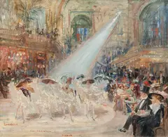 Jan Šafařík, Bal Tabarin in Paris, oil on canvas