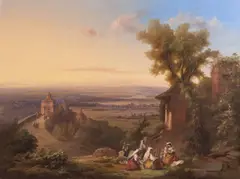 Josef Navrátil, Italian landscape, 1855, oil on canvas