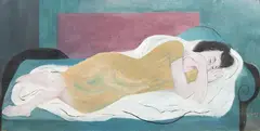 Sleeping girl by František Muzika, 1926, oil on canvas, sold May 2015