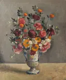 Festive bunch of flowers by Otakar Kubín, oil on canvas, sold May 2015
