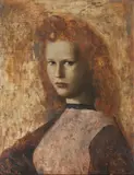 Vladimír Sychra, Portrét tajemné rusovlásky, 1940, olej na dřevě