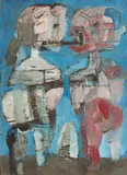 Jaroslav Róna, Lovers, 1980, acrylic on jute