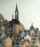 Žižkov district by Vlastimil Beneš, 1969 - 1970, oil on canvas, sold Nov 2015