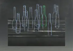 Jitka Kolinska, Bottles, 1963, oil on canvas
