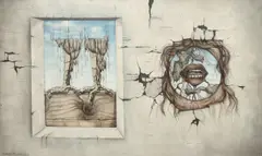 Mikuláš Medek, Untitled II., 1949, oil and sand on canvas