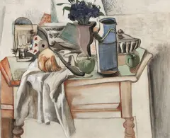 Emil Filla, Still Life with Score and Cornflower, 1923, oil on canvas
