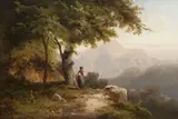 Hugo Ullik, Alpine View, oil on wood
