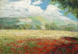 Alois Kalvoda, Wild Poppies, oil on cardboard