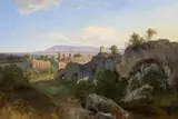 Max Haushofer, Pohled na Dyonýsovo ucho Syrakus, 1836, olej na plátně