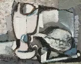 Still life with glass and pipe by Emil Filla, 1928, oil on canvas, sold Nov 2016