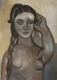 Robert Piesen, Dívka před zrcadlem, 1956, olej na plátně