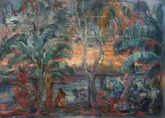 Jihomořská krajina by Maxim Kopf, olej na plátně, sold Nov 2016