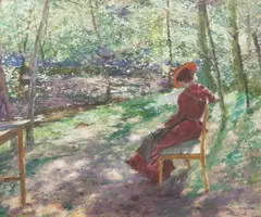 Antonín Slavíček, On a bench, 1899, oil na board