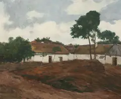 Village Square in Příkrákov I by Antonín Slavíček, 1903, oil on cardboard, sold May 2017