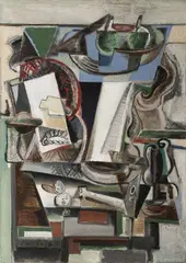 Emil Filla, Still life with a clock, 1921, bottom left