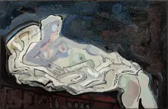 Emanuel Frinta, Reclining nude, 1928, oil on canvas