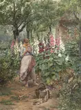 Vilém Trsek, Zamilovaná zahradnice, 1898, olej na plátně