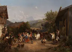Alois Bubák, Celebration in Tyrol, 50. léta 19. století, oil on canvas