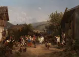 Alois Bubák, Celebration in Tyrol, 50. léta 19. století, oil on canvas