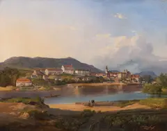 Julius Theodor Gruss, Pohled na Litoměřice, 1847, olej na plátně