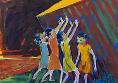 Lubomír Typlt, Girls, 2017, tempera on cardboard