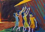 Lubomír Typlt, Girls, 2017, tempera on cardboard