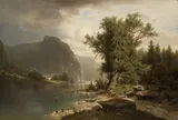 Adolf Chwala, Landscape from the Upper Austria, kolem 1870, oil on canvas