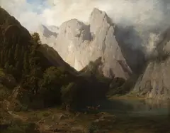 Bertha von Grab, Rybáři na Obersee, 60.-70. léta 19. století, olej na plátně