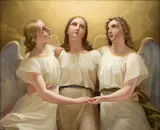 František Tkadlík, Three embracing angels, 1822, oil on canvas