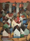 Hlubočepy by Vlastimil Beneš, 1962, oil on canvas, sold Nov 2017