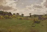 Antonín Chittussi, Landscape with flowering pear tree, kolem roku 1885, oil on canvas