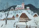 Josef Lada, Silent Night, 1944, gouache on cardboard