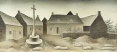 Jan Zrzavý, Calvary in Locronanu II, 1938, tempera on cardboard