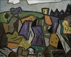 Josef Hron, Stráň, 1989, olej na plátně
