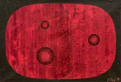Červený prostor by Jaroslav Paur, 1970, olej na plátně, sold May 2018