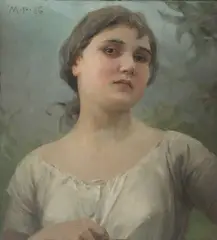 Maximilian Pirner, Dívka, 1886, olej na lepence