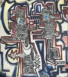 Labyrint by Jean Cocteau a Zdeněk Macek, 1931, olej na skle, sold May 2018
