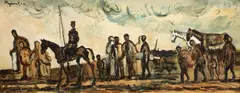 Cyprián Majerník, Sad voyage, 1944, comb. tech. (tempera, goauche) on cardboard