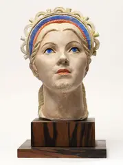 Helena Trojská by Jakub Obrovský, kolem roku 1932, kolorovaná sádra, sold May 2018