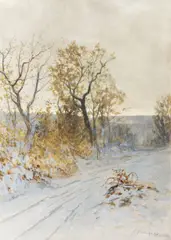 Jaroslav Panuška, Zimní cestou, 1898, syntonos na lepence