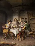 Alois Binder, Ve vinném sklepě, přelom 80./90. let 19. století, olej na dřevě