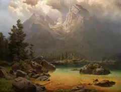 Max Haushofer, Hintersee, 1855-160, olej na plátně