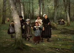 Václav Brožík, Childern in the forest, 1891, oil on canvas