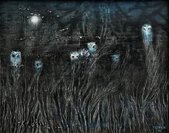 Toyen, Cries, smiles, 1959, oil on canvas