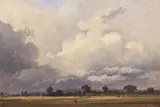 Adolf Kosárek, Lowland under clouds (Study of landscape under clouds), kolem 1856, oil on cardboard