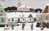 Josef Lada, Building a snowman, 1944, 1944